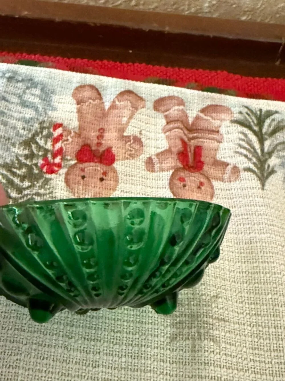 Anchor Hocking Forest Green Burple Footed Dessert Bowl 4 1/2”